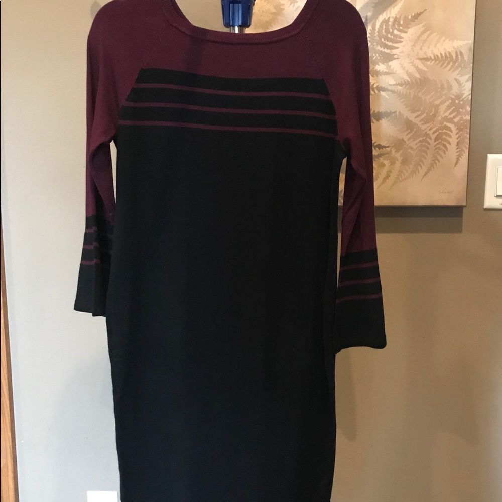 Burgundy and black sweater dress size medium